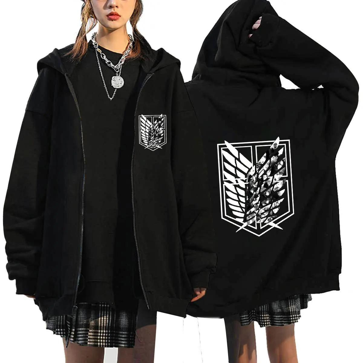 Men Women Hot Anime Zip Hoodies Attack On Titan Levi Graphic Printed Hooded Sweatshirt Harajuku Unisex Zipper Jacket