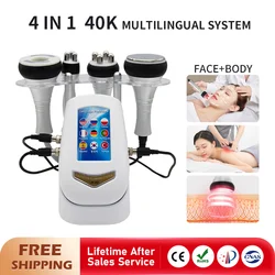 Ultrasonic Multi-Polar radiofrequência corpo emagrecimento máquina, RF ferramenta, 40K cavitação, anti-rugas, rejuvenescimento, elevador da pele, apertar