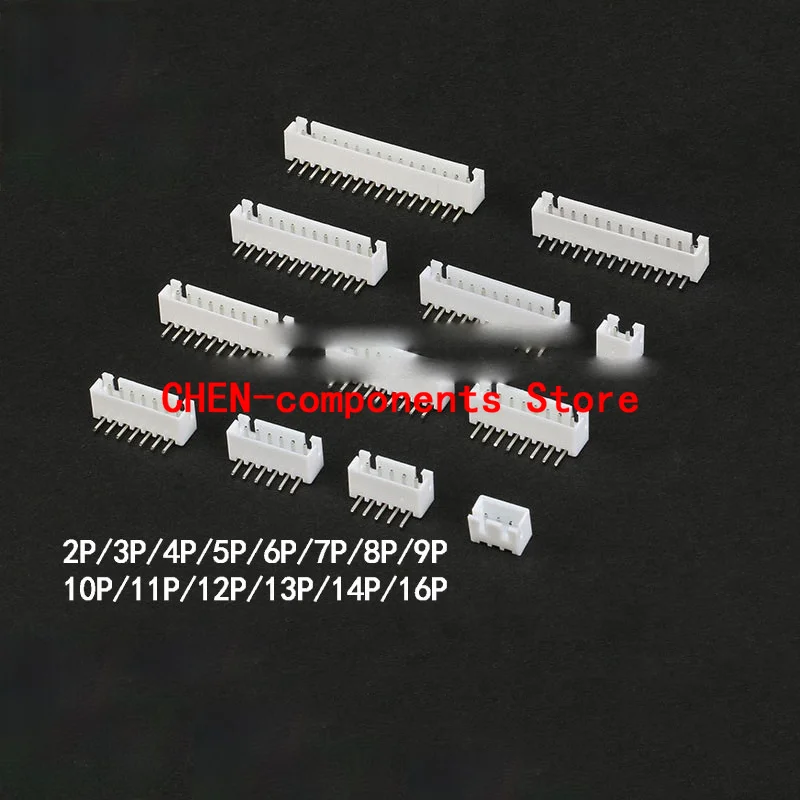 50PCS/lot XH2.54 curved needle connector socket 2P/3P/4P/5P/6P/7P/8P/9P/10P--16 pin 2.54MM connector socket