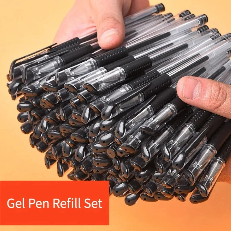 24 PCS Gel Pens Set Black Blue Red Refill Gel Pen 0.5mm School & Office Supplies Stationery Kawaii Accessories Stationery