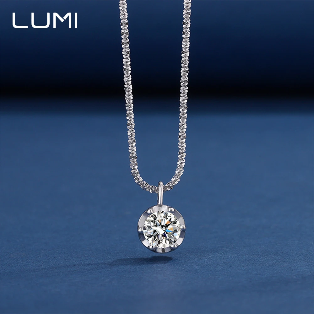 

Rippling Light Design 0.5-2CT Moissanite Pendant Necklace for Women - 925 Sterling Silver Party Anniversary Gift Fine Jewelry