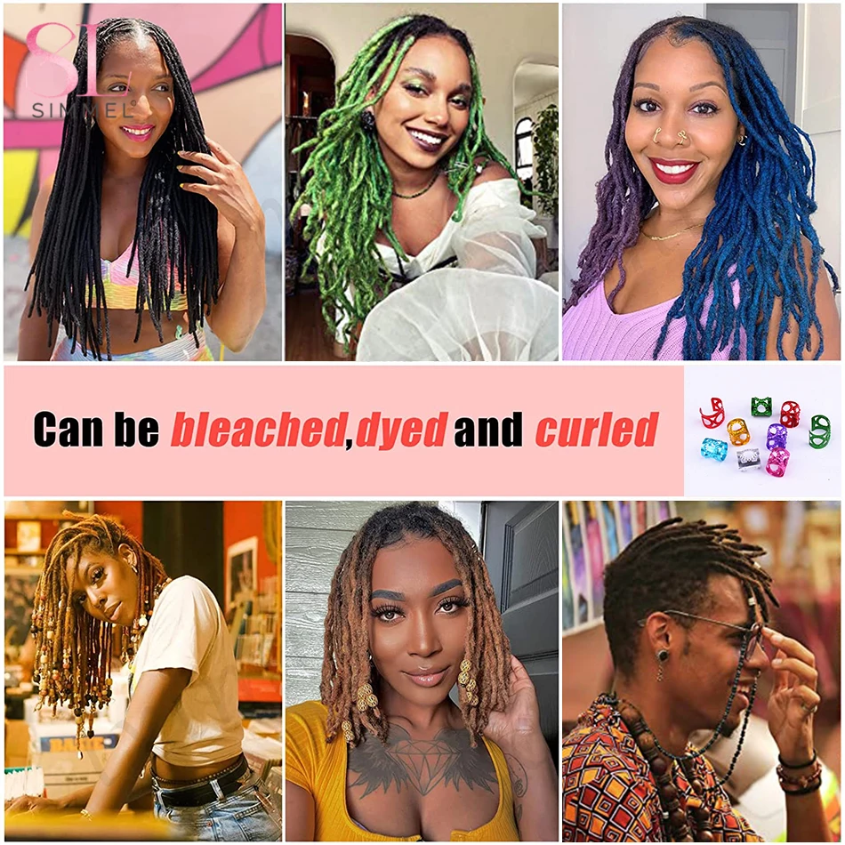 Human Hair Dreadlocks Extensions Brazilian Real Human Hair locks Extensions Handmade Dreadlocks for Women/Men 6-24 Inch