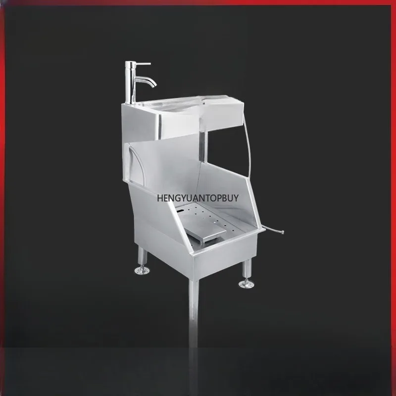 Stainless steel integrated shoe washer, shoe washer with backing plate in public places