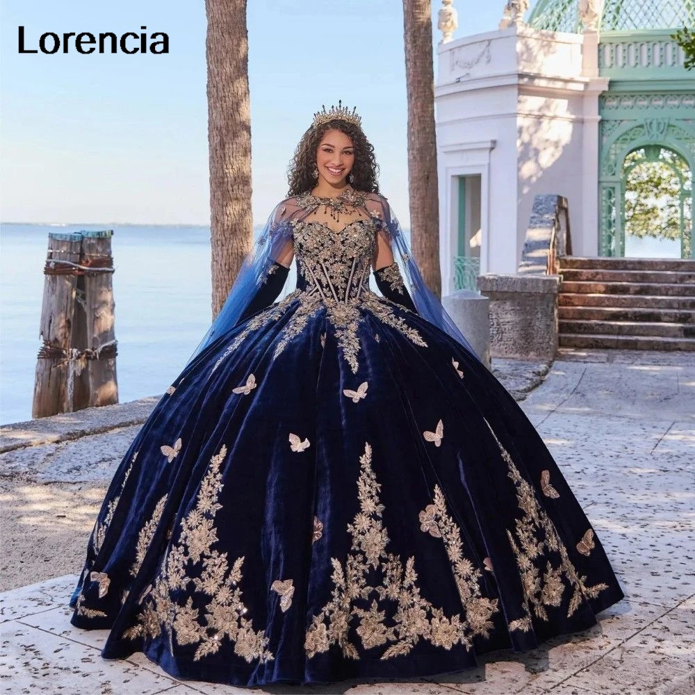 Customized Red Quinceanera Dress Gold Lace Floral Applique Beading With Cape Mexican Corset Sweet 16 Vestidos De 15 Años YQD656