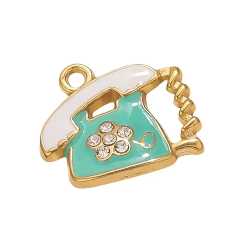 A52E Thép không gỉ cốc điện thoại mặt dây chuyền cho đồ trang sức làm thủ công DIY