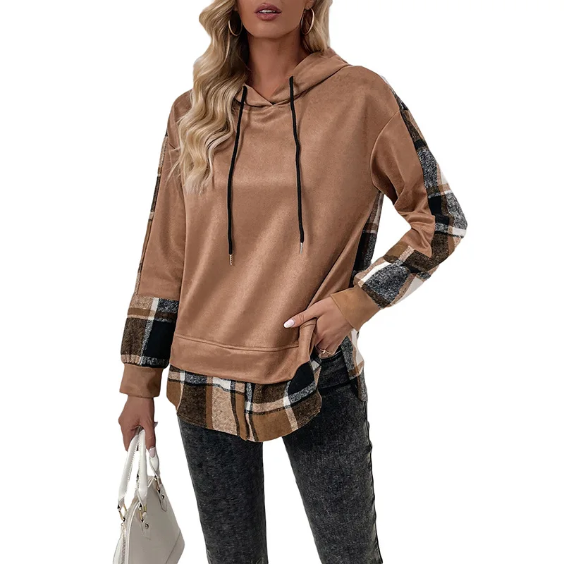 Hoodies Women Sweatshirts Full Sleeve Y2k Streetwear Two Fakes Elegant Splice Regular Loose Causal Work Autumn Winter 2025