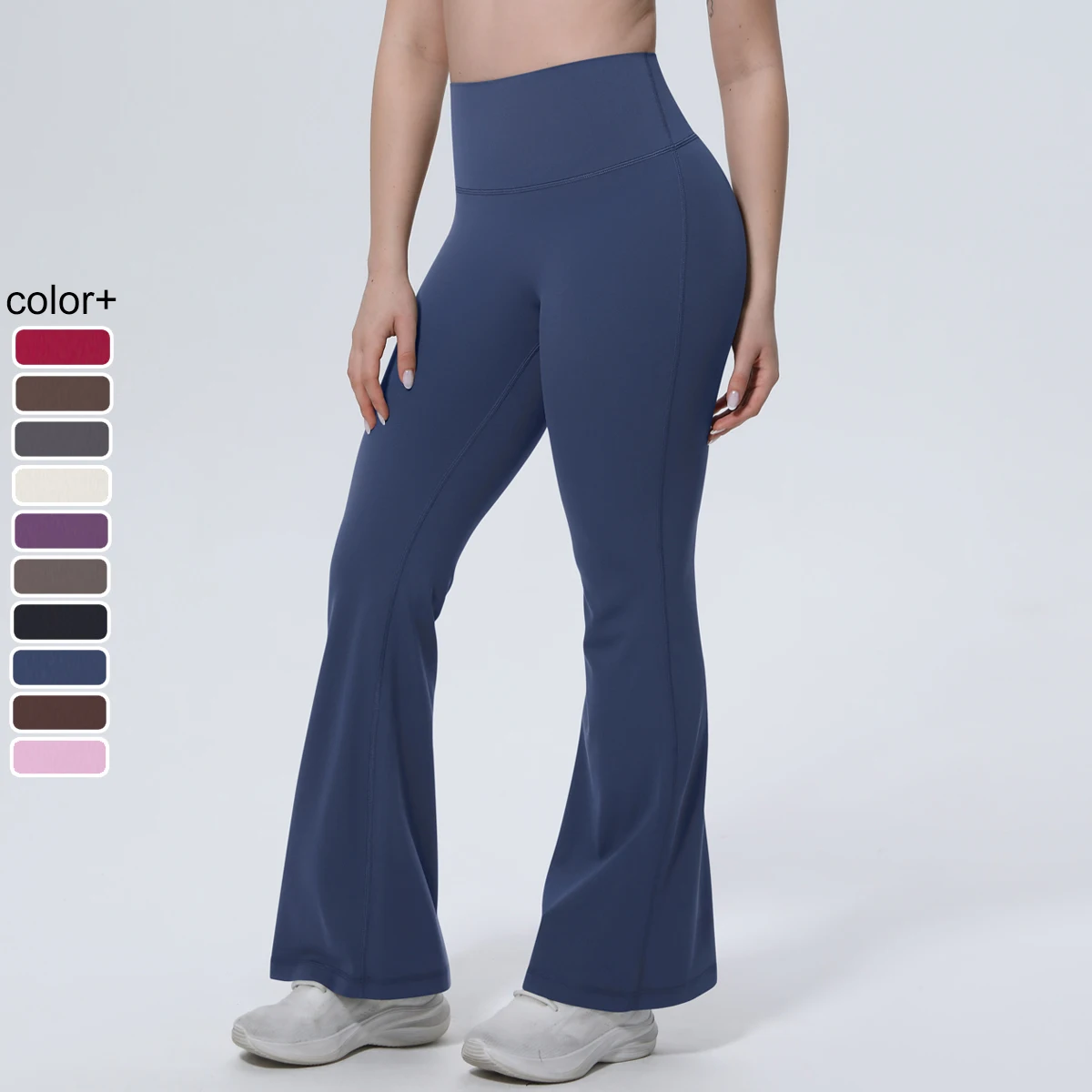 Hamidou High Waist Peach Buttocks Summer Wide Leg Pants Gym Outdoor Running Solid Color Yoga Pants Woman Fitness Sports Trousers