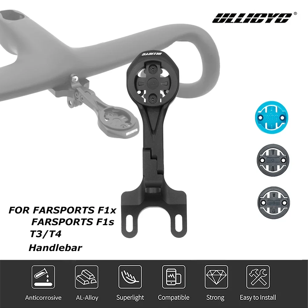 support-d'ordinateur-avant-en-alliage-d'aluminium-pour-farsports-f1x-f1s-guidon-integre-t3-t4-compatible-avec-gopro-garmin-wahoo