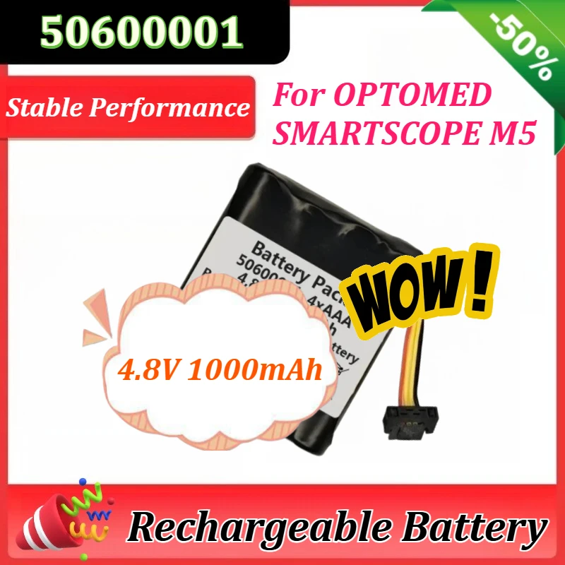 

for OPTOMED 4.8V 1000mAh for SMARTSCOPE M5 50600001 Fundus Camera Rechargeable Battery Capacity Digital Batteries