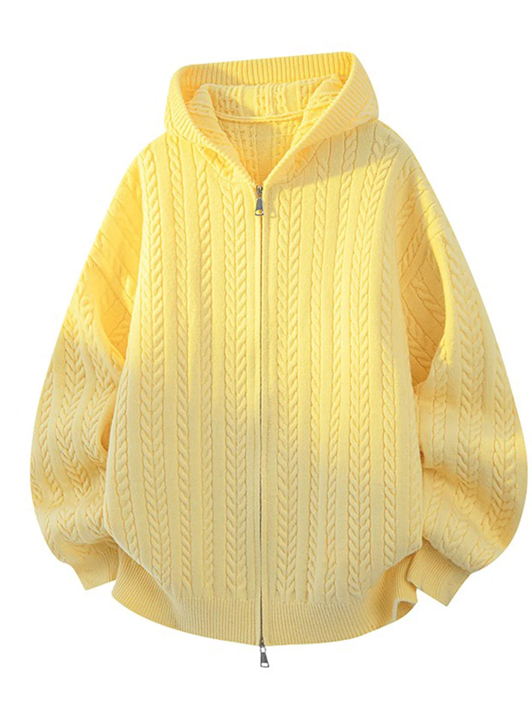 

Модный мужской вязаный кардиган-худи однотонного цвета с универсальным цветочным узором, осенне-зимняя верхняя одежда, повседневная, на молнии