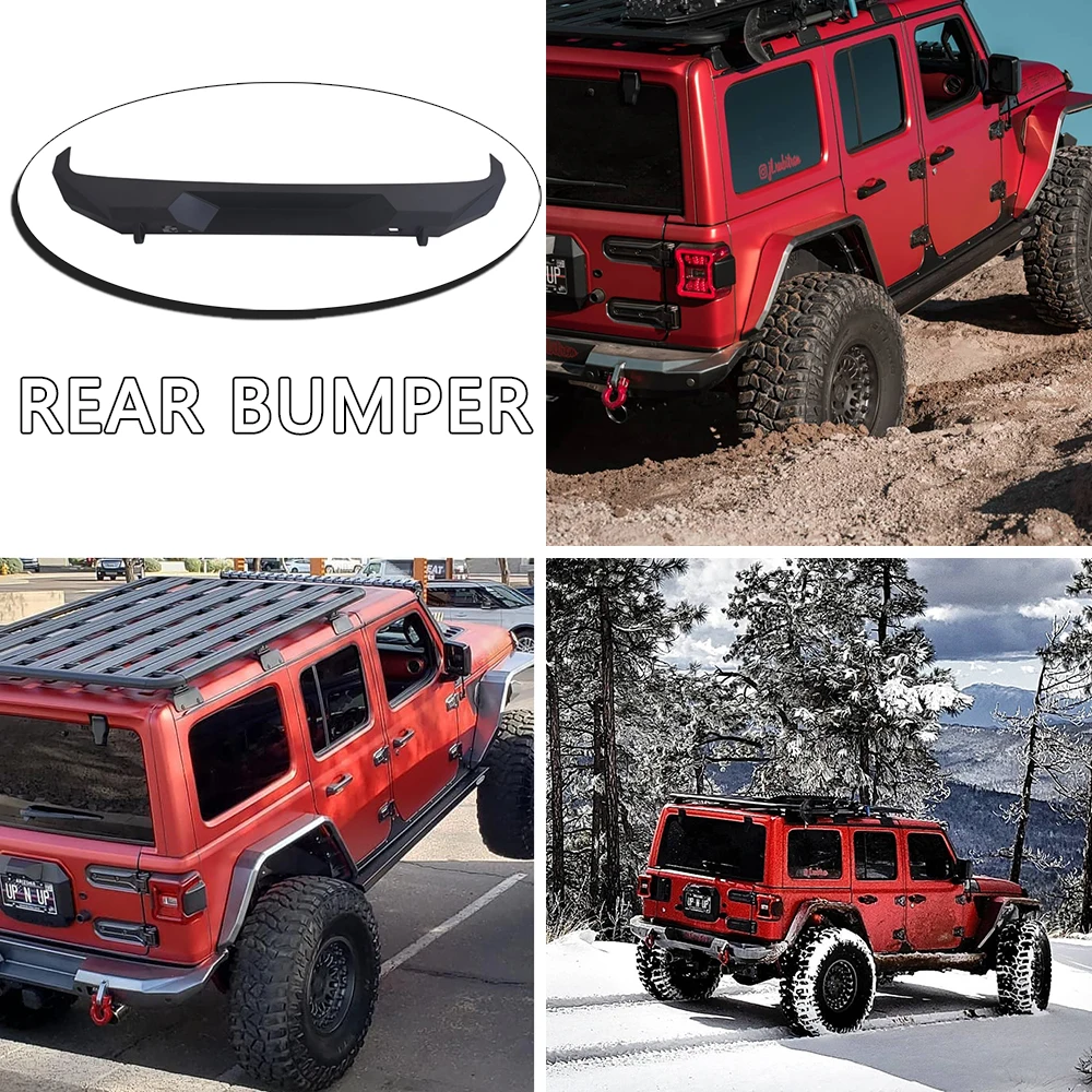 Lantsun JL1129 Rear Bumper Steel High Efficiency Protection Bumper for jeep for wrangler JL2018+