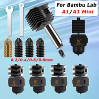 Upgrade 2.0 Hotend For Bambu Lab A1, A1 Mini Kit Brass Hardened Steel Removable Nozzles For Bambulab A1 Hotend 3D Printer Parts