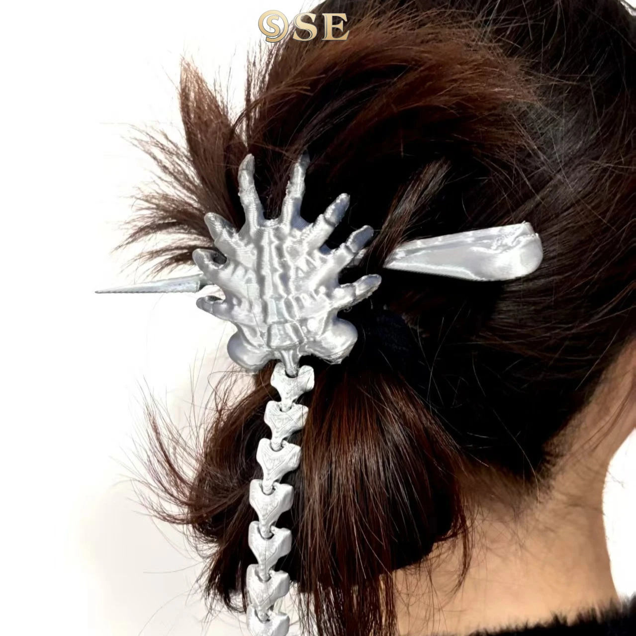 

3d Printing Face-hugging Worm Hairpins White Bone Head Hairpins Gothic Hairpins Y2k Hair Accessories Photo Dress Accessories