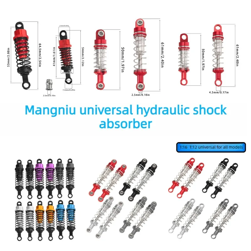 

Гидравлические амортизаторы MN 99S 78 82 98 168 D90 для радиоуправляемых краулеров MN и WPL C14 C24, универсальные запчасти для тюнинга, с масляным приводом