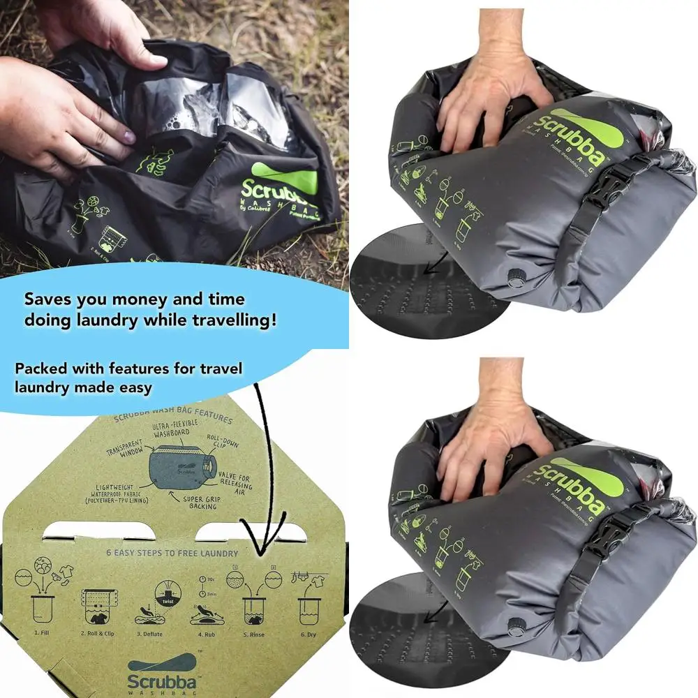 

Портативная ручная стиральная машина - легкая, для путешествий, кемпинга, стирки белья, детской одежды - 5,3 унции.