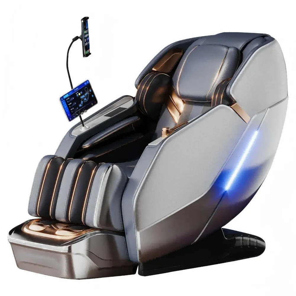 4D Massage Chair Full Body Daul Core Zero Gravity Sl-Track Heating Shiatsu Recliner for Home/Office Full Body Airbag Kneading