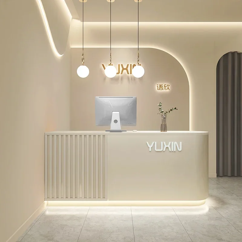 Executive Simple Reception Desk Information Advisory Luxury Mobile Escritorio Reception Desk Cabinet European Home Furniture