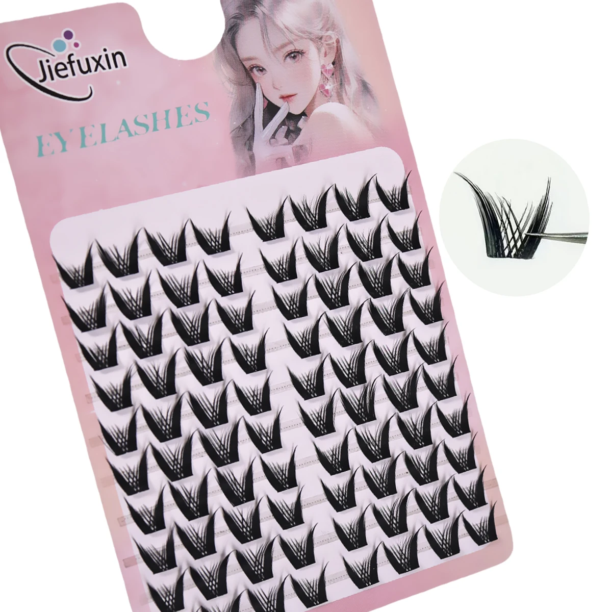 Natural Anime 10 Rows Individual Eyelashes C-Cluster False Kake Lashes Extension Makeup for Eye Beauty