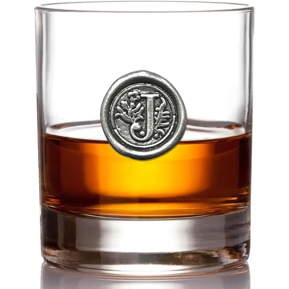 

Персонализированная стеклянная кружка для виски с монограммой (11 унций) - уникальный подарок для мужчин