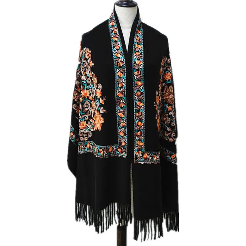 

Women New Arrival Shawl High Quality Embroider Flower Wrap Scarf Winter Hot Fashion Scarf Womens Warm Scarves Wrap Shawl