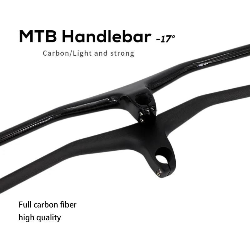 

Lightweight 3K Full Carbon Mountain Bike Handlebar Stem Integrated -17 Degree MTB Gloss Matte