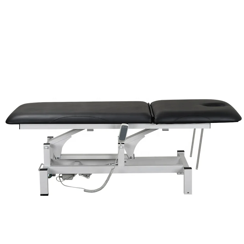 High Quality Salon Furniture Black Leather Body Massage Bed 1 Motor Modern Lash Cosmetic Electric Treatment Table