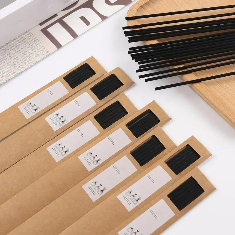 Natural Rattan Wood Sticks 10 Pieces Aromatherapy Oil Refill Diffuser Sticks Multi-Purpose Oil Diffuser Sticks for Work Area