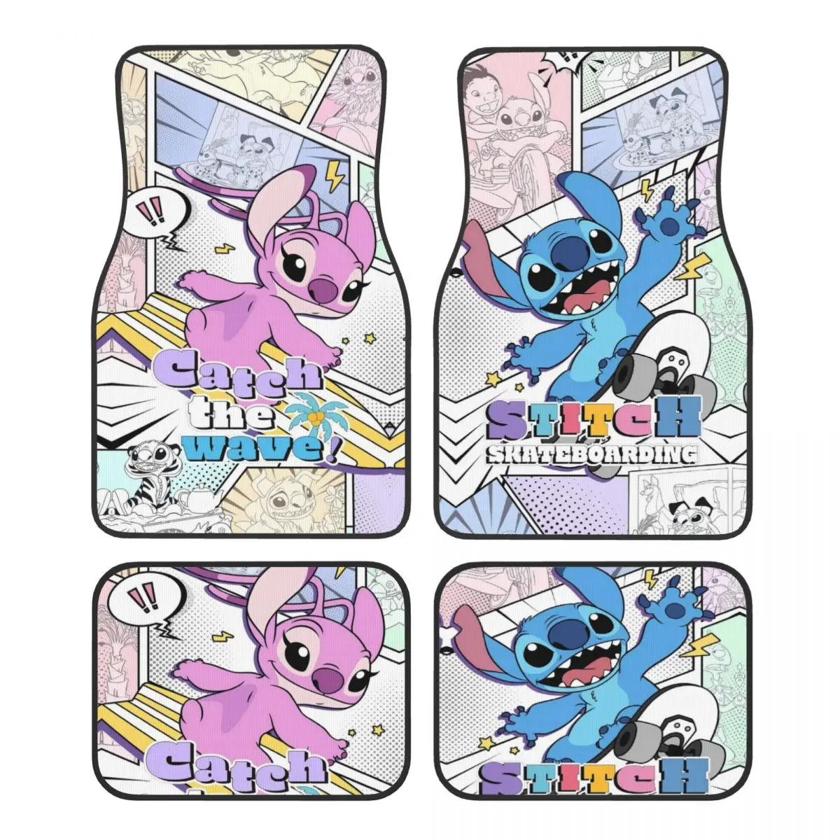 

Коврики Stitch And Angel для автомобилей Всепогодные противоскользящие коврики Полный комплект автомобильных аксессуаров