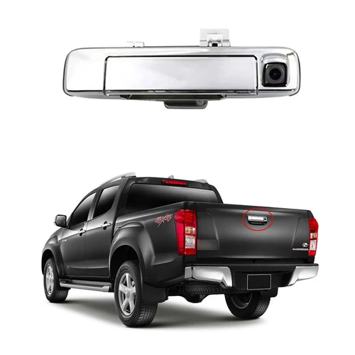 Imagen 2 del producto CCD impermeable camioneta puerta trasera manija vista trasera cámara de marcha atrás para Isuzu d-max Dmax RT50 RT85 2012 ~ 2018