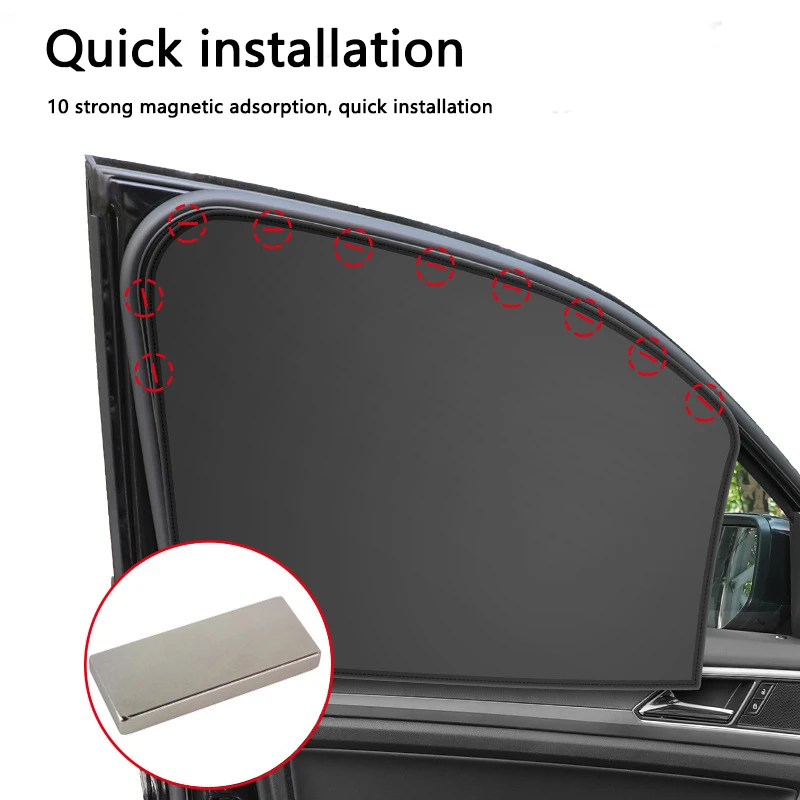 Universal Car Sunshade Window Magnetic Suction Sunshade Heat Insulation Cloth Cover Sunshade Car Side Sunshade