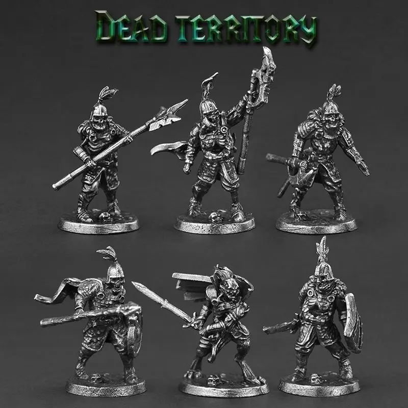 Vintage Copper Metal Death Domain Skeleton Ghost Soldier Model Toy Armor Samurai Statuette Figure Miniatures Decoration Crafts