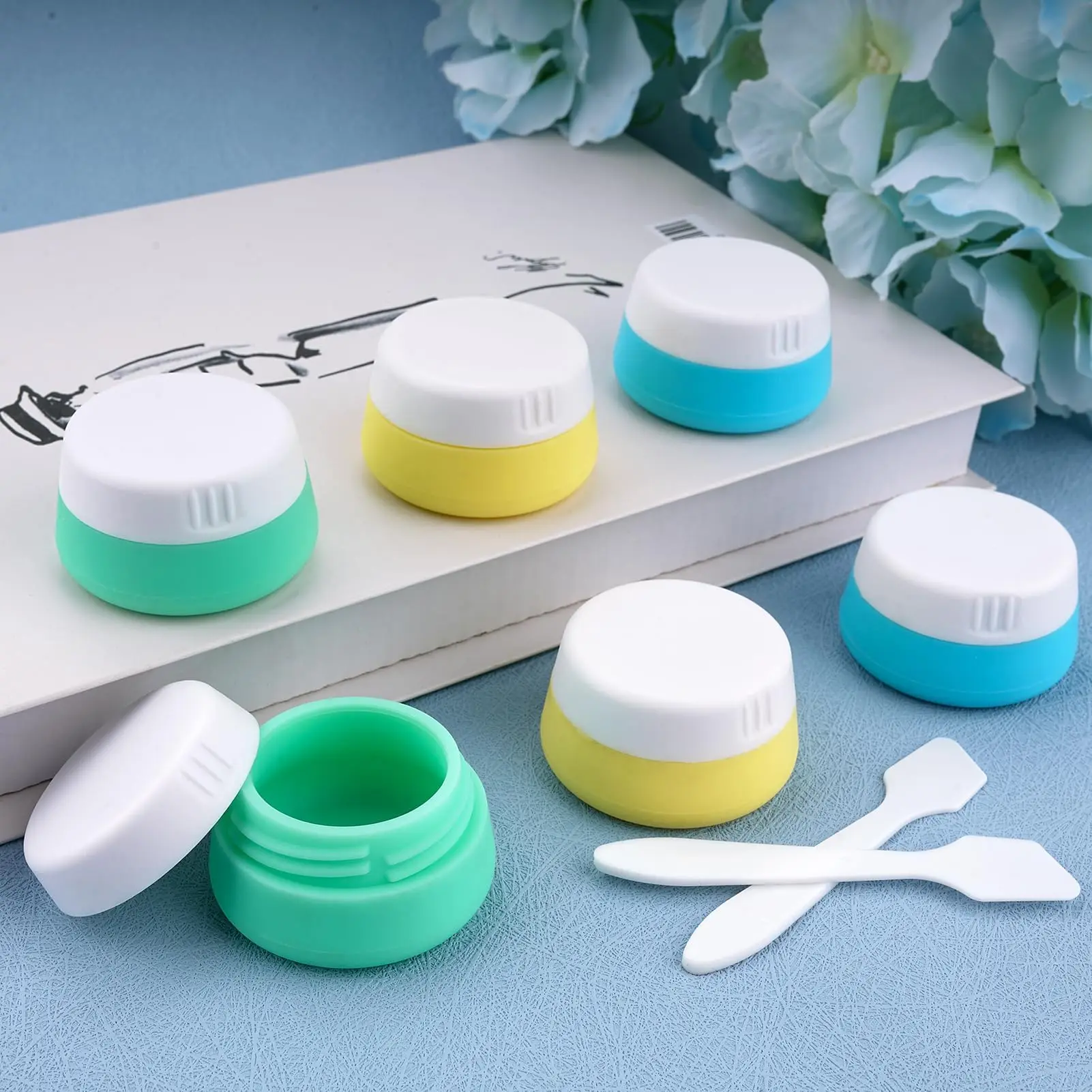 6 Pack Silicone Jar 20ML Travel Sized Container Container for Storage Makeup Pot Cream Jars Portable Dispenser Cream Bottles