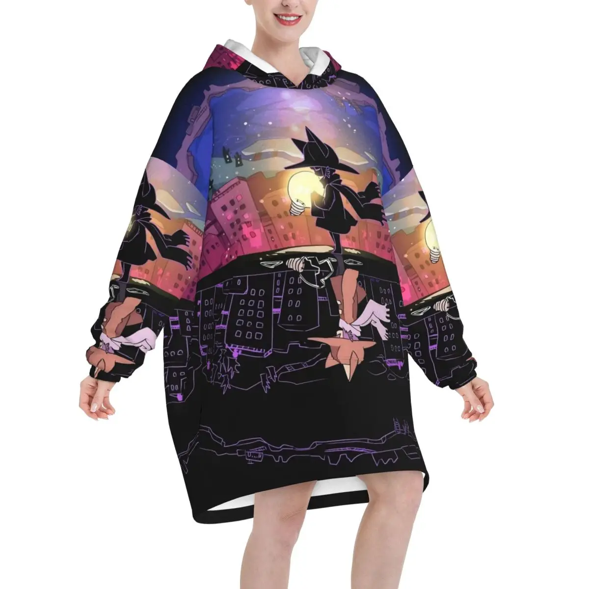 Oversized OneShots Niko Wearable Blanket Winter Gifts for Women Men Ultrasoft Plush Warm Sweatshirt Blankets With Pocket