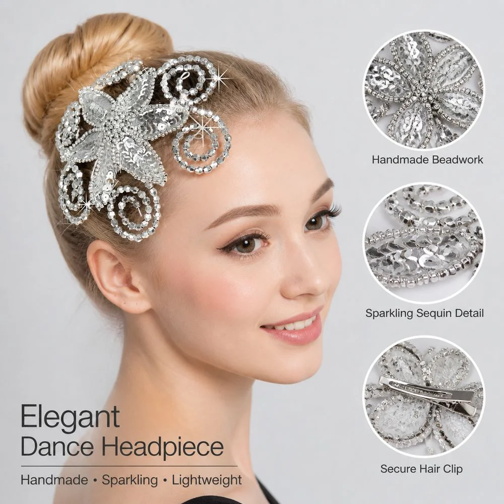 Brilliant Rhinestone Dance Headdress Crystal Flowers Classical Design Performance Headpiece Chinese Style Stage Tiara