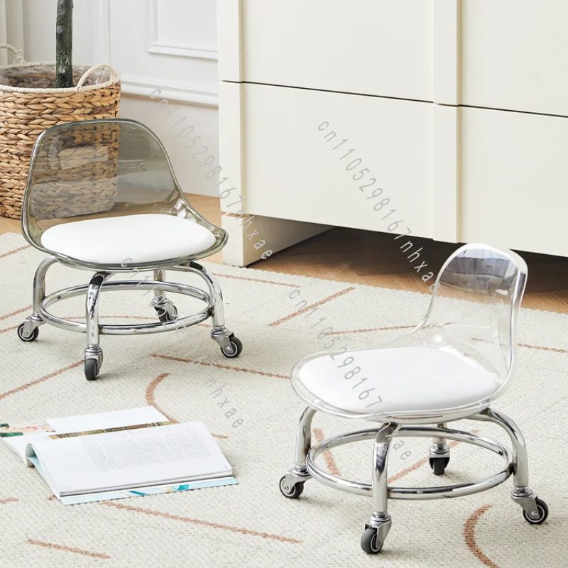 For Kids' Use Kids’ Rolling Household Backrest Low Stool with Wheels Toddler Roller Skating Chair, Stylish Small Chair