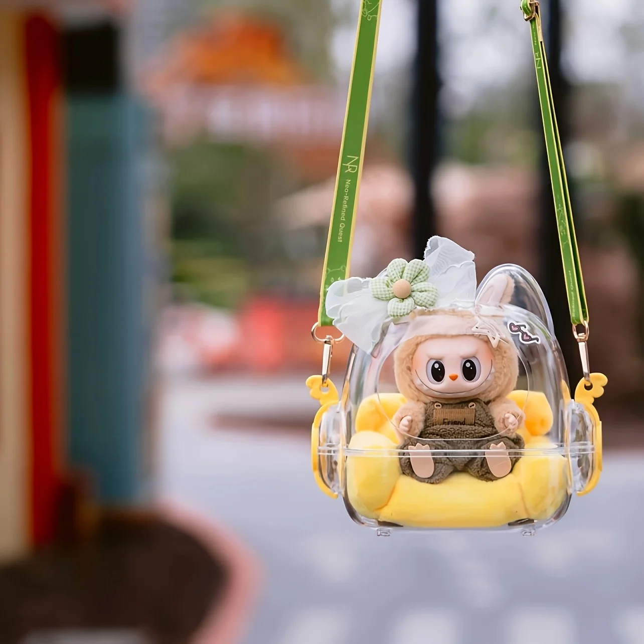 

Прозрачный шкаф-витрина 2025 года с регулируемым плечевым ремнем, коллекционная сумка Labubu, прочная портативная акриловая витрина