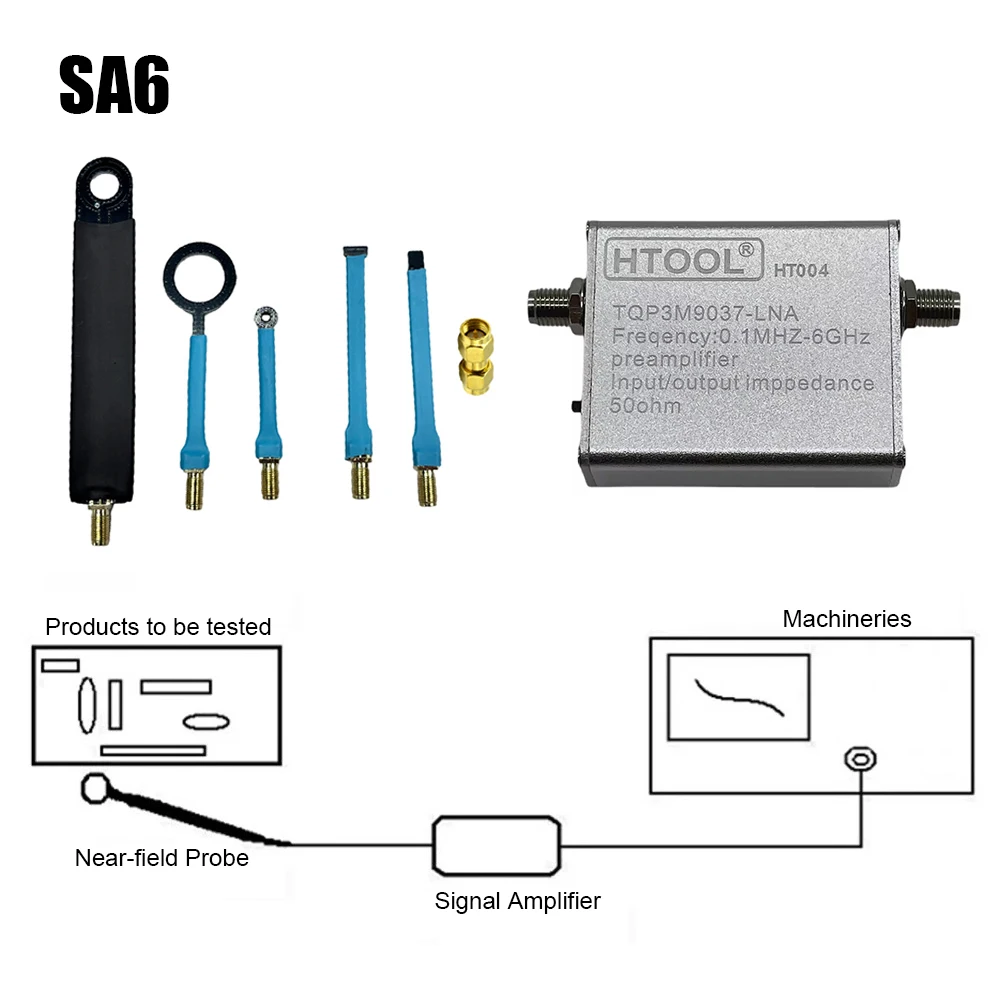 SA6 HT03 EMI Test Near Field Probe 9KHz-3GHz & Low Noise Amplifier 100K-6GHz Locating Interference Sources Radiation Test HTOOL