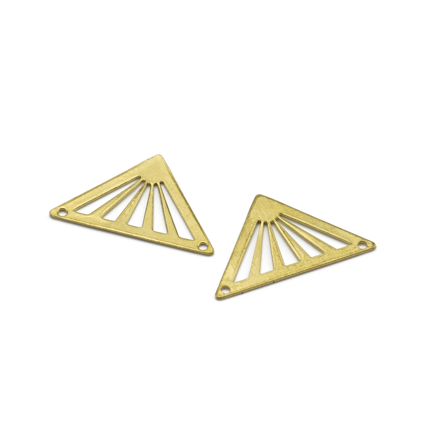 10Pcs Raw Brass Geometric Hollow Triangle Earrings Connectors Charms For DIY Dangle Earrings Jewelry Making Accessories