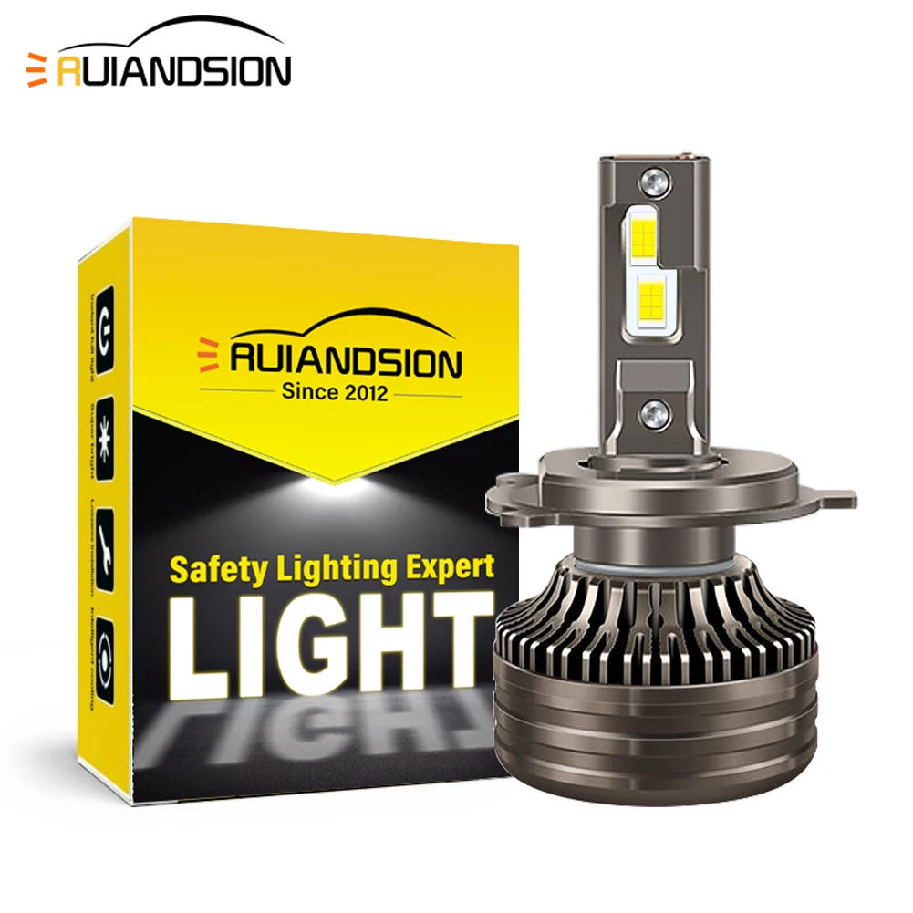 

Ruiandsion 2PCS H4 LED Car Headlight Fog Light 10-80V With Cooling Fan For Truck Off-Road UTV For Toyota Hilux For Nissan Navara