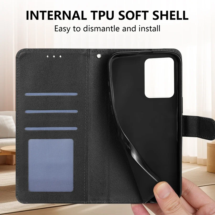 Funda de cuero magnética tipo cartera con ranura para tarjetas y soporte, para Xiaomi 14T 13T Redmi 14C 13C 12C 10C Note 14 Pro+ 14S 13 12 12S 11 10 Pro 6