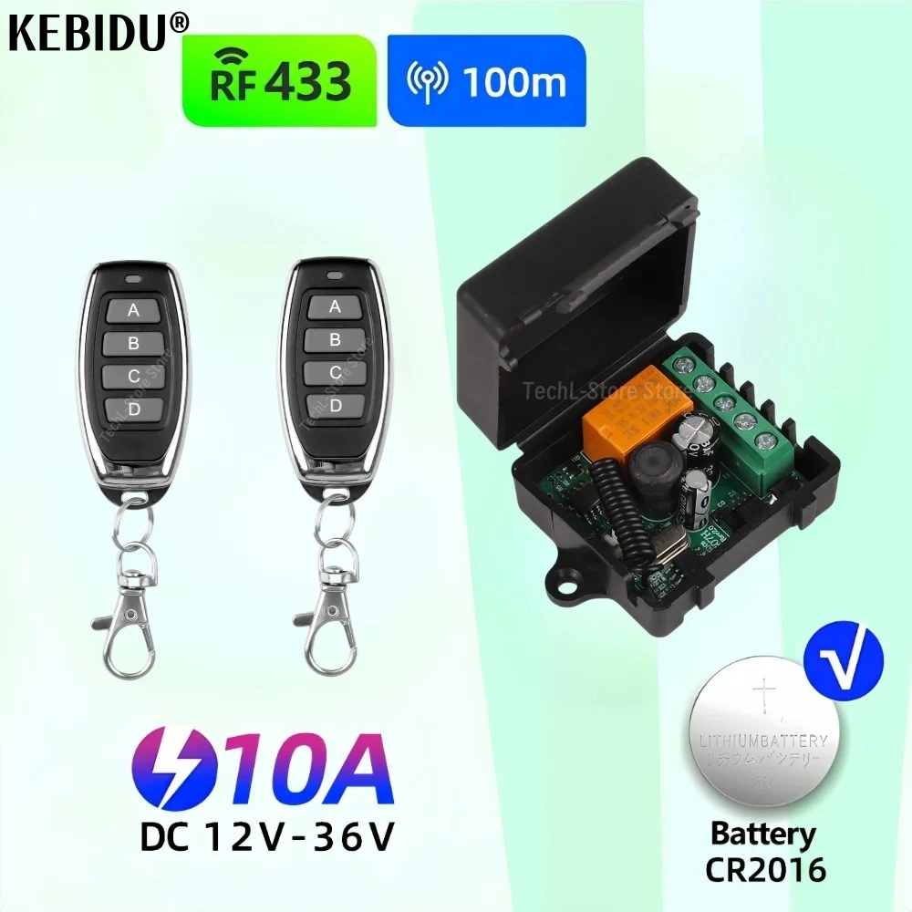 433Mhz DC 12V 24V 36V 1CH Universal Wireless Remote Control Switch Relay Receiver Module RF Transmitter 433Mhz Remote Control