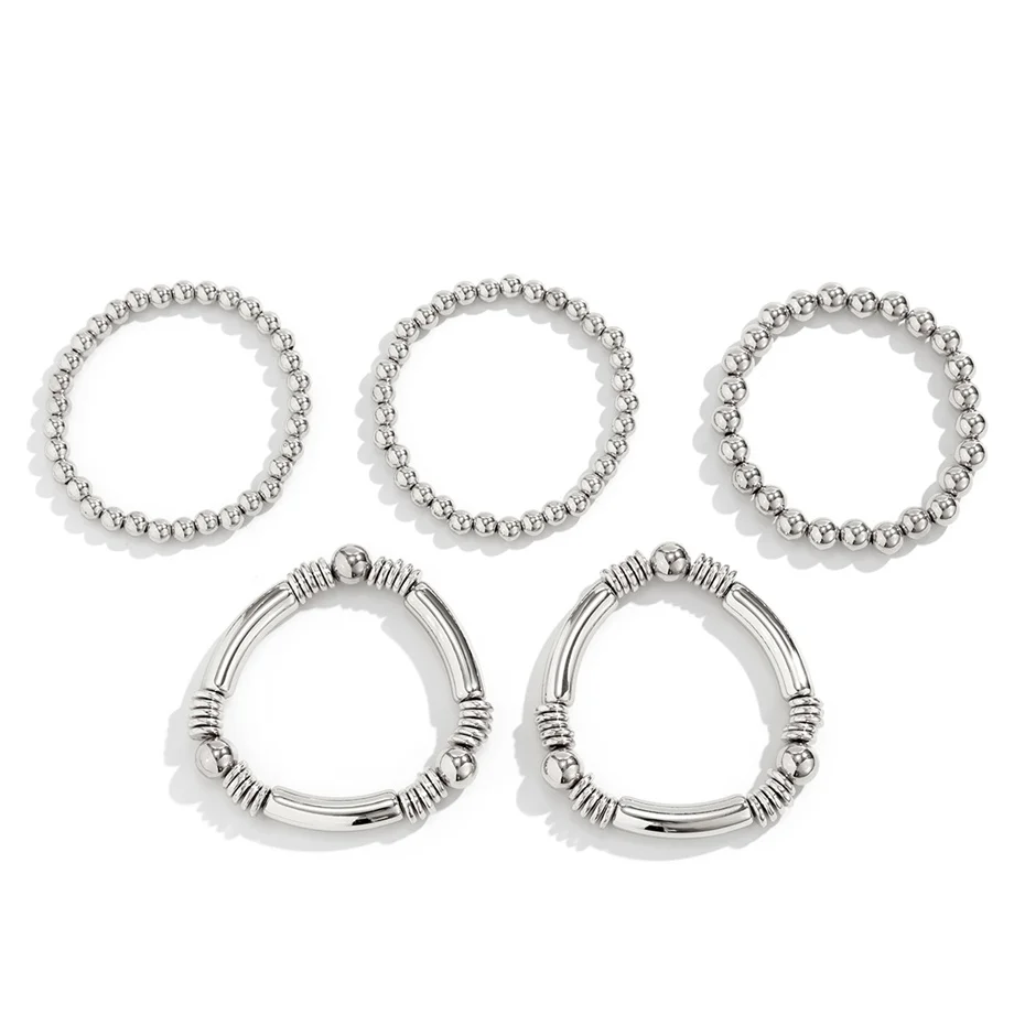 Übertriebene Punk Big Ball Chain Armbänder Frauen Vintage Chunky Runde Perlen Elastische Armreif Grunge Paar Schmuck Steampunk Männer – Detail 12