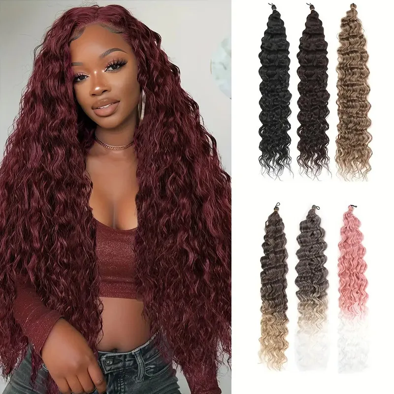 Cross-border bestseller: European and American non-synthetic fiber crochet braided dreadlocks, twist wigs, Deep Wave hair extens