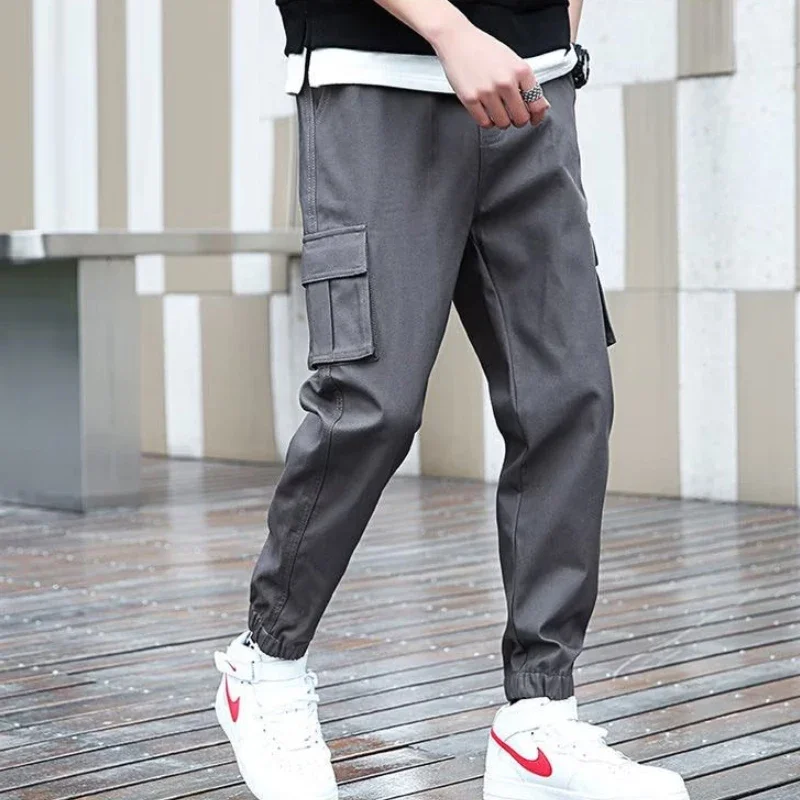 

Men's leg binding men's pants 2024 new men's casual pants winter with fleece sweatpants men's spring and autumn sports pants