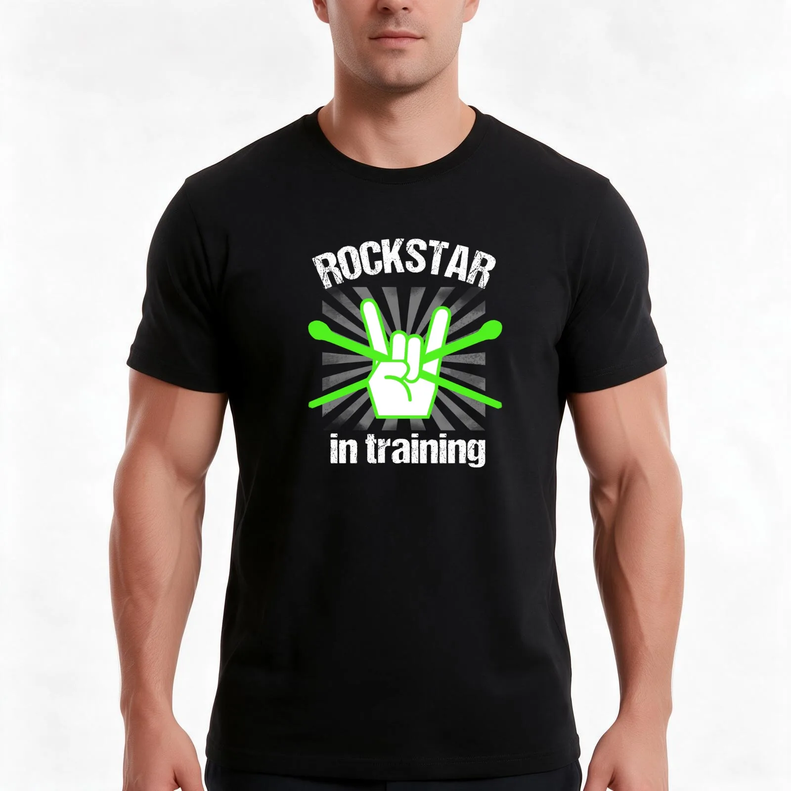 Pound Workout Rockout Rockstar in Training T-Shirt Summer Casual Cotton Tee Oversized Streetwear Tops Vintage Graphic Print