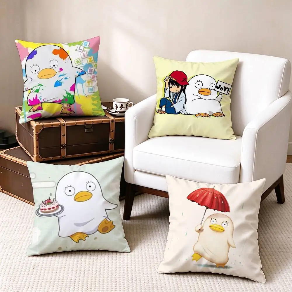 Gintama E-Elizabeth  Square Double-Sided printed Pillow Case Bedroom Bedside Pillow Sofa Cushion Cover
