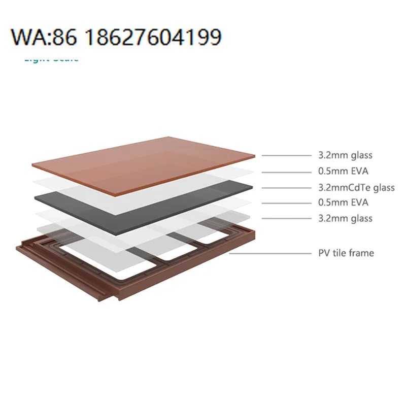 Dpb01 Thinfilm Cdte 35w Bipv Solar Roof Tiles Red High Efficiency For House Cigs Green Energy School Roof