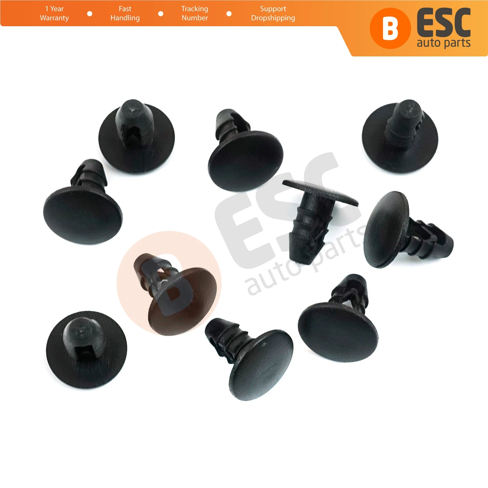 ESC ECF5045 10 Pieces Fir Tree M.8 Clips For Renault Fiat Head Size: 14.70 mm