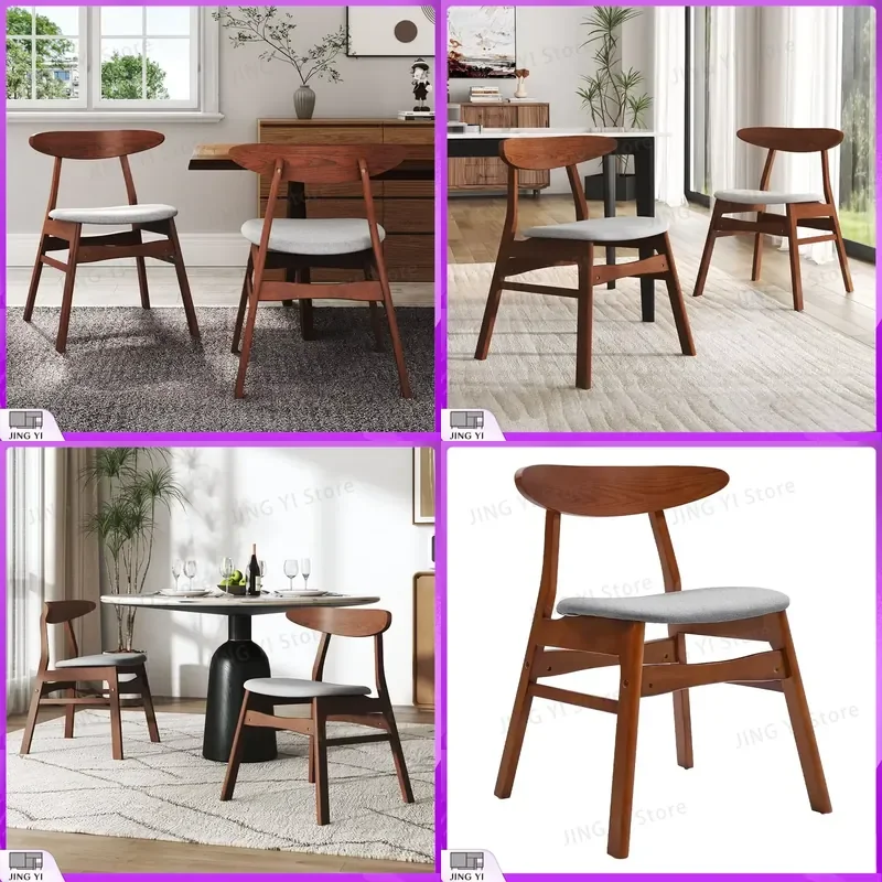 Voltsify 2 Pack Dining Chairs with Walnut Wooden Legs Modern Ergonomic Restaurant Chair for Cafe Office Home Use Heavy Duty