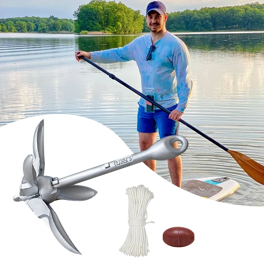0.7/1.5KG Grapnel Anchor Foldable Kayak Anchor Boat Anchor With 65ft Marine Rope And Buoy For Kayak Canoe Paddle Board Accessory view 2